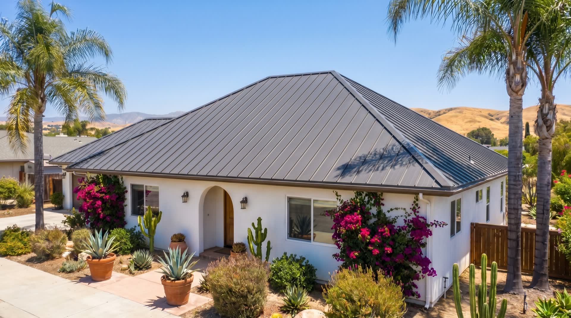Home with metal roof